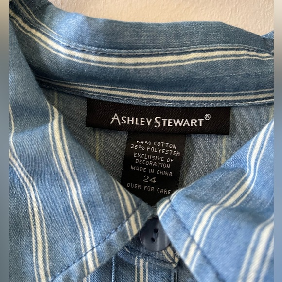 BN Denim Striped Shirtdress Size 24 - Picture 5 of 12